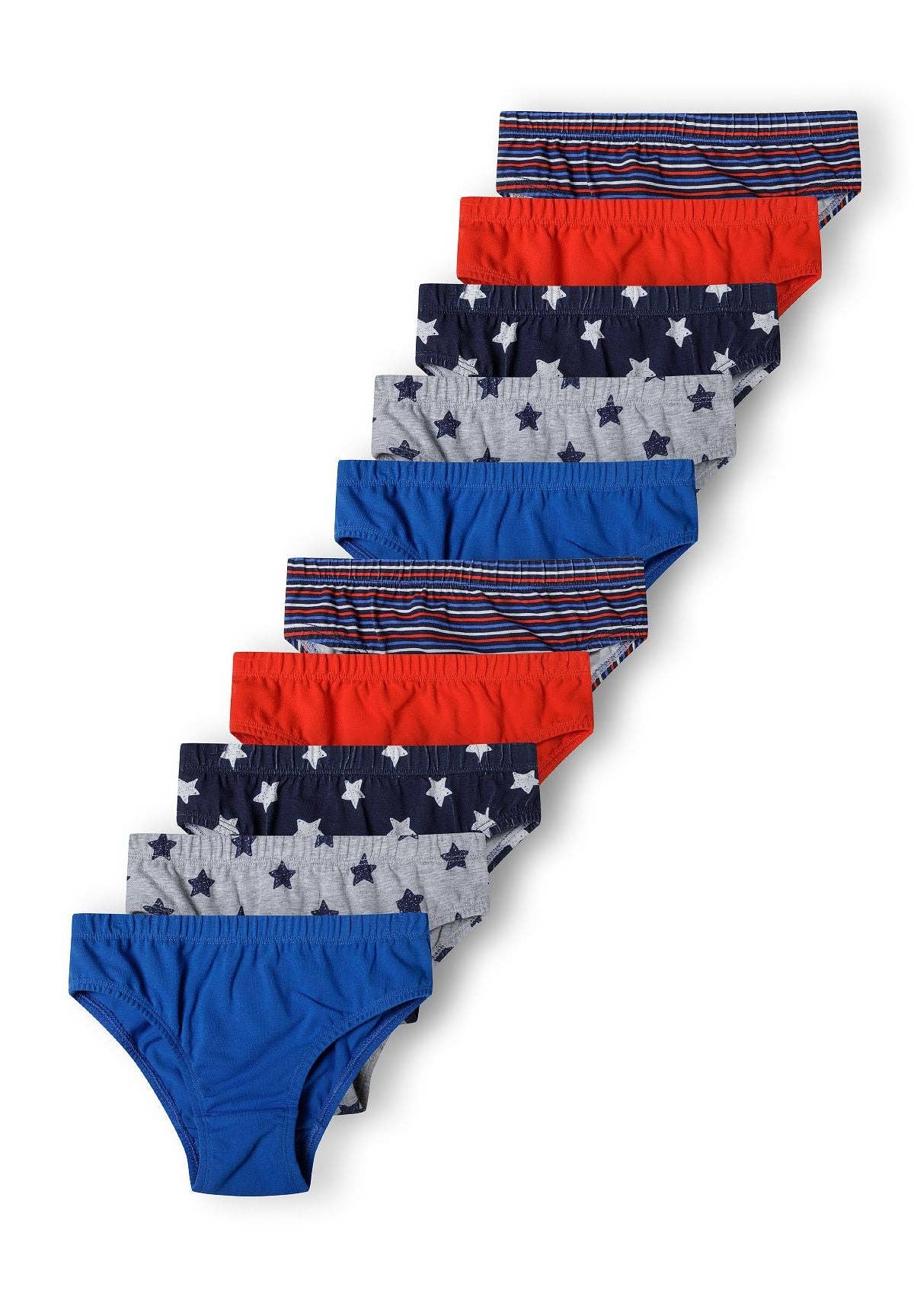 Minoti sp. z o.o. - Wholesale Underwear - Kids - Boys briefs 10 pack stripes prints navy 2-14y0