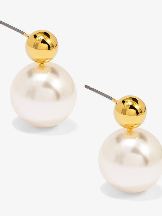 Boucles d'oreilles perle à double boule pour la vente par VIOROO