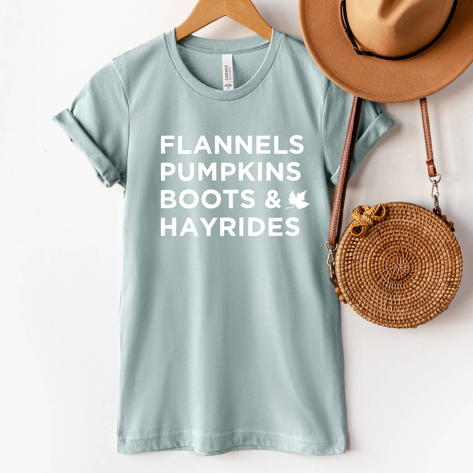 Zoe Creative Co - Vendita all'ingrosso Maglietta serigrafata - Donna - Flannels Pumpkins Boots Hayrides T-Shirt Autunno Camicia Ottobre11