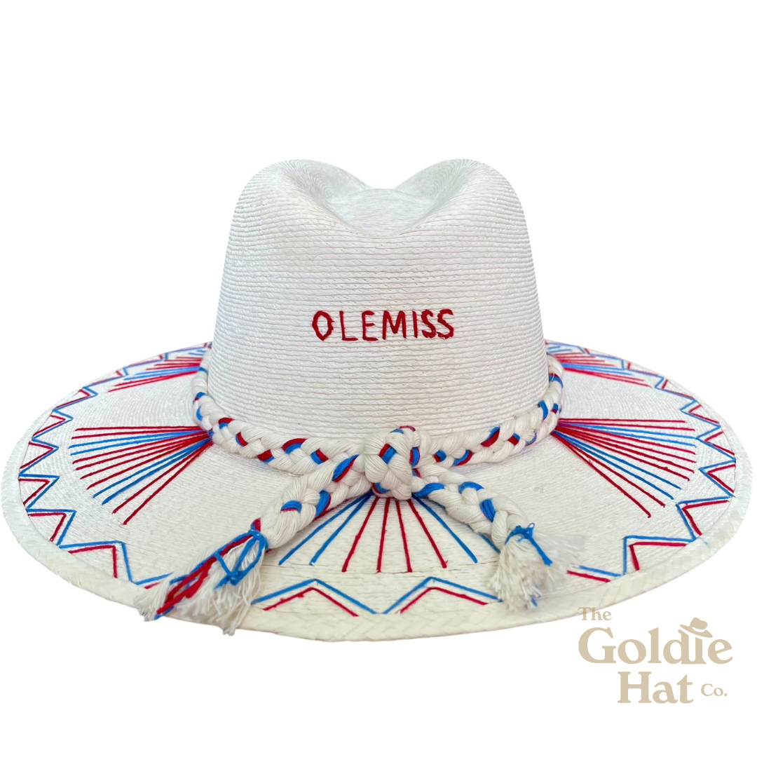 The Goldie Hat Co - Vendita all'ingrosso Cappello di paglia - Donna - Cappello Ispirato al Giorno della Partita di Ole Miss0