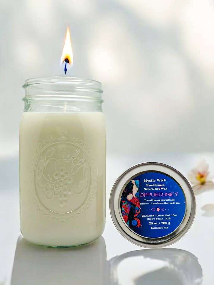 Gekruide havermelk - (Opportunity) Sojawas - Mason Jar Candle 25 oz. voor wholesale door Mystic Wick LLC