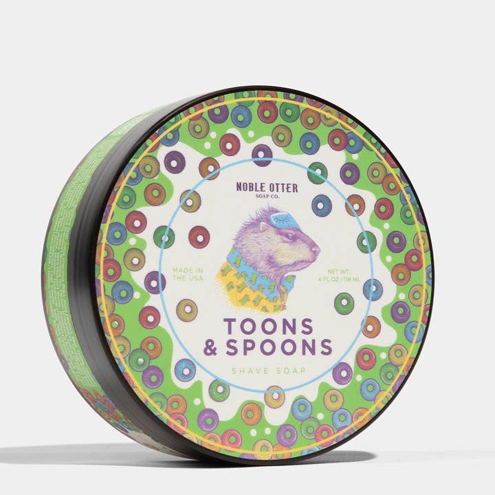 Toons & Spoons Shave Soap for wholesale by Noble Otter Soap Co.