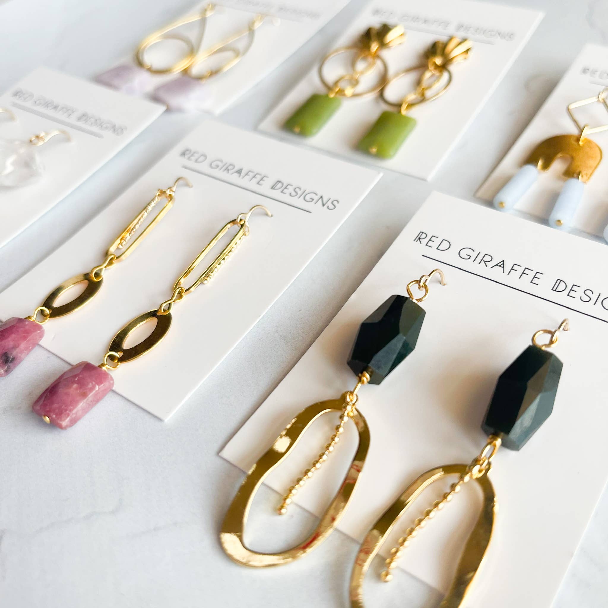 Red Giraffe Designs - Wholesale Dangle Earrings - Assorted Long Gold Earrings3