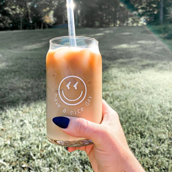 Have A Nice Day Glass Can for wholesale by Armed In Style