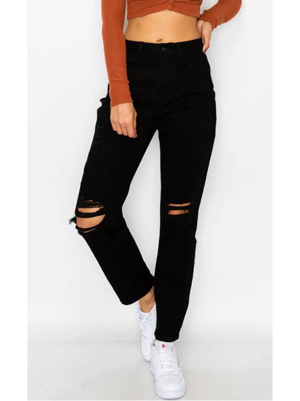 BLUE AGE - Wholesale Jeans – Women’s - KNEE RIPPED MOM JEANS