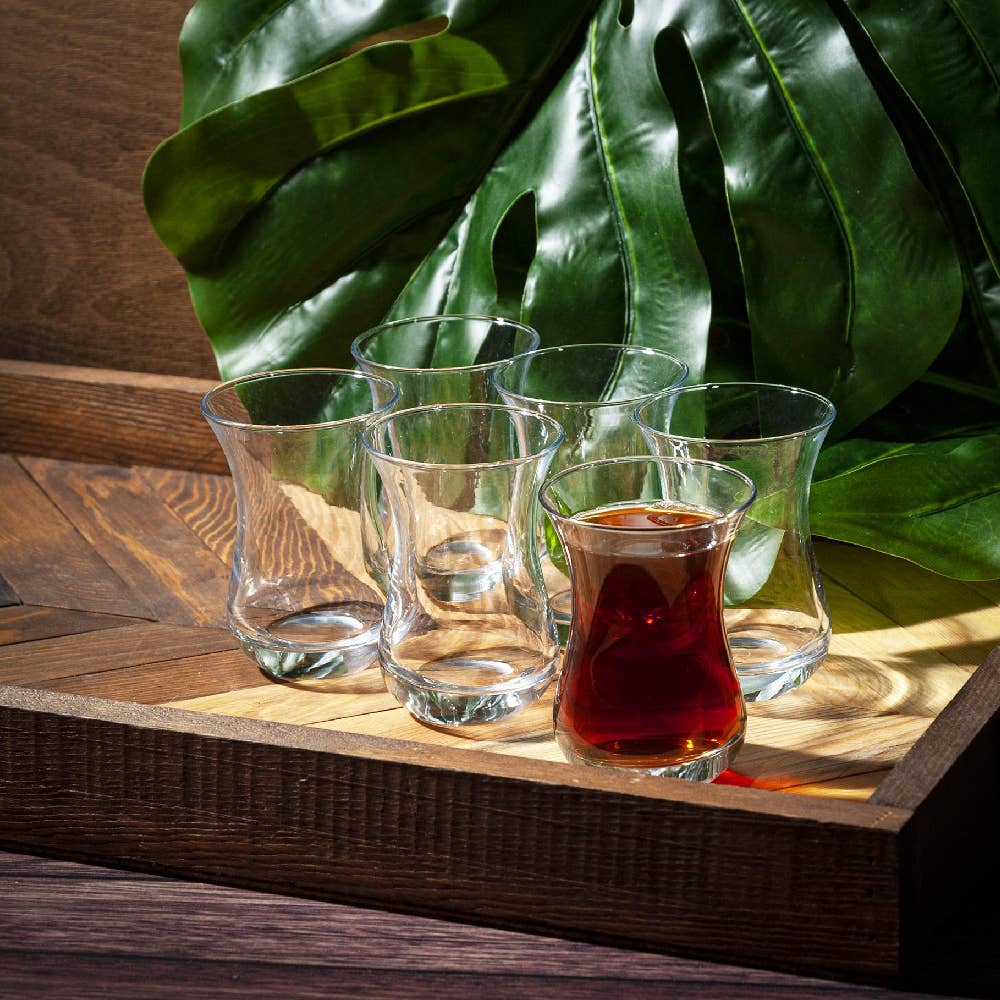 Hakan – wholesale Coffee/tea cup – Pasabahce Aida Traditional Turkish Tea Glass Set of 6, 5.4oz