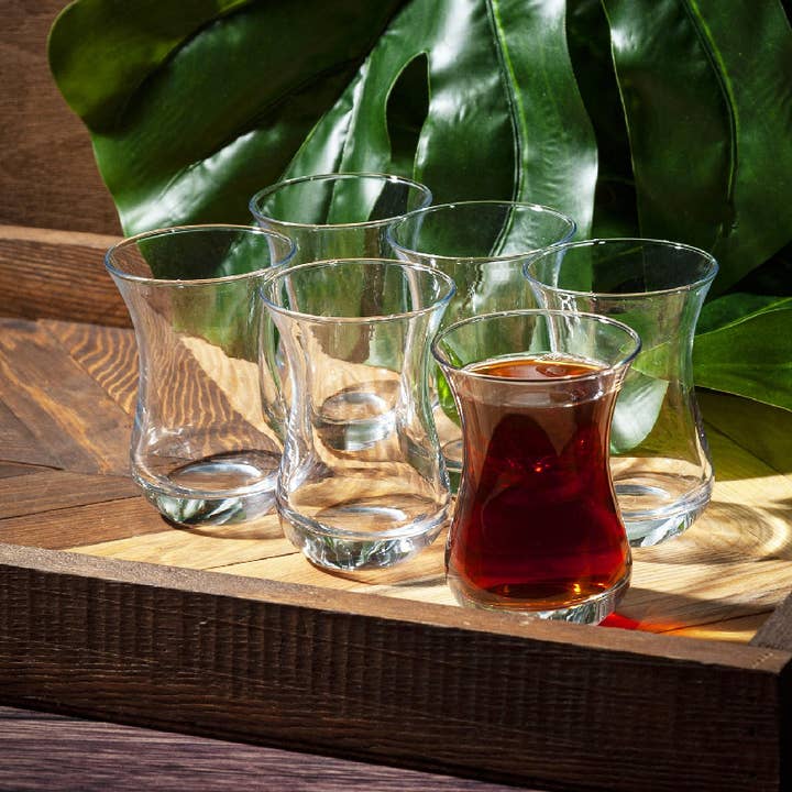 Hakan – wholesale Coffee/tea cup – Pasabahce Aida Traditional Turkish Tea Glass Set of 6, 5.4oz0