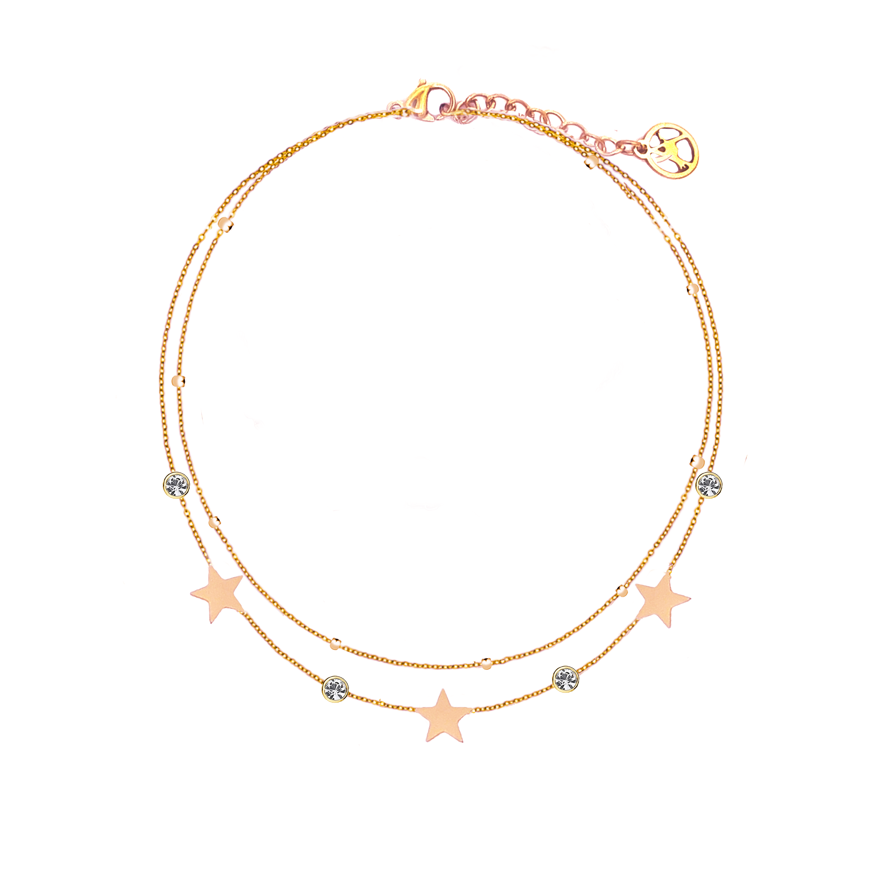 AMORINO SRL - Wholesale Charm/Dangle Bracelet - Double Strand Bracelet with Star - JN223968C233