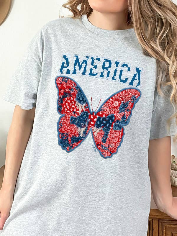 BC AMERICA BUTTERFLY Graphic Tshirt for wholesale by L&B Life