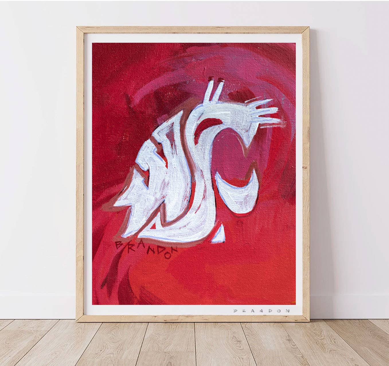 Brandon Art Co - Wholesale Art Print - Washington State Cougars "Classic WSU Logo" by Brandon Thomas | Archival-Quality Giclee Art Print