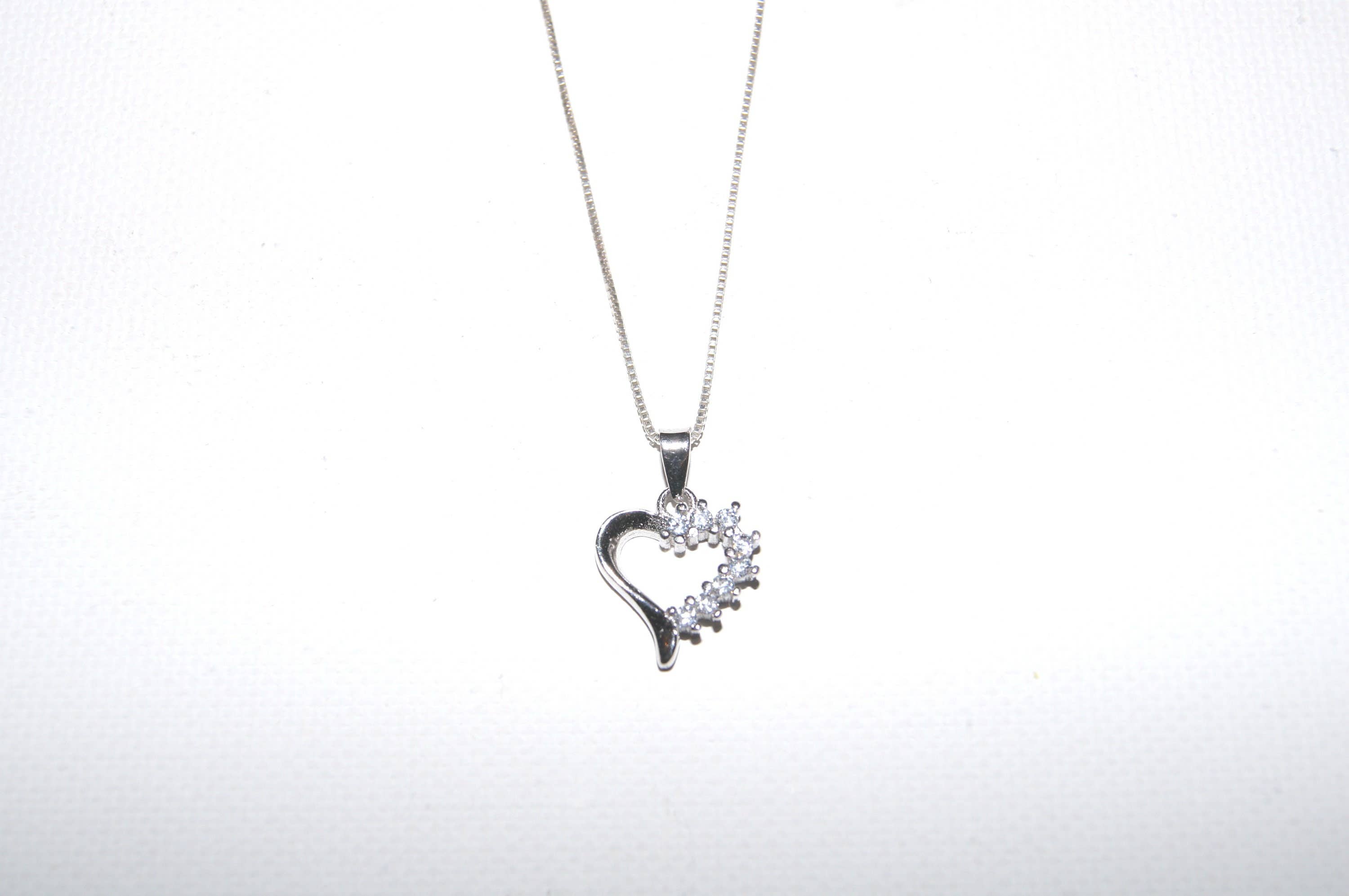 CALIFORNIA TOE RINGS – wholesale Hänge-/berlockhalsband – Hjärta halsband, hjärta charm, halsband sterling silver, cz hjärta hängsmycke halsband, 18" box kedja perfekt present till henne, hjärta charm med kedja3