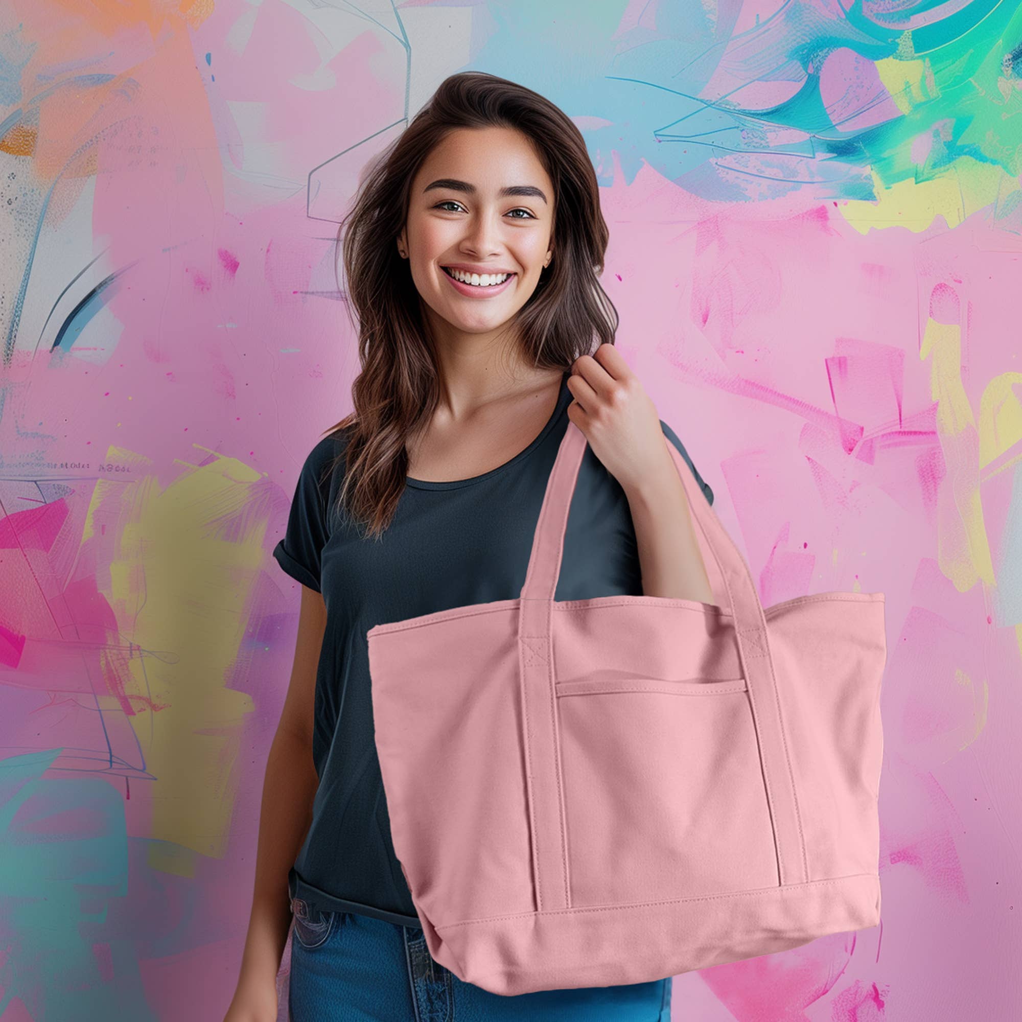 Dalix – Großhandel Tragetasche – Damen – Dalix 23" Deluxe 24 oz. Baumwoll-Canvas-Tragetasche mit Reißverschluss37