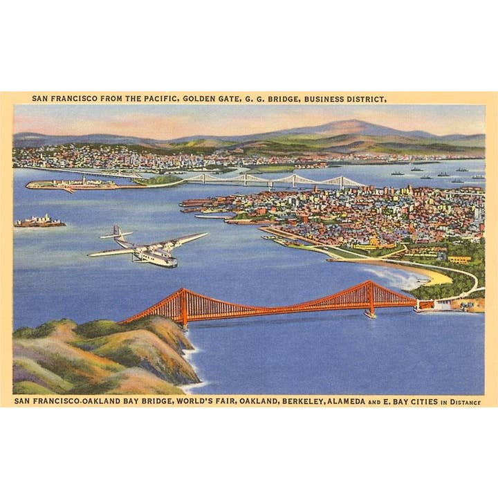 Postcard SF-98 Golden Gate Bridge, San Francisco, California for wholesale by Found Image Press
