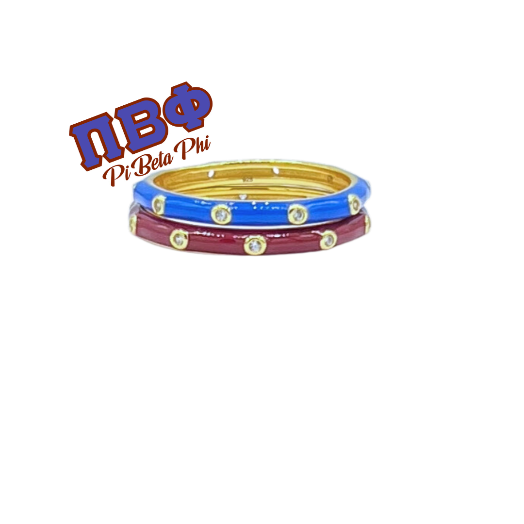 Color Shout - Vente Anneau/bague à empiler - R201-Couleurs de sororité : Ensemble de 2 bagues empilables en émail22