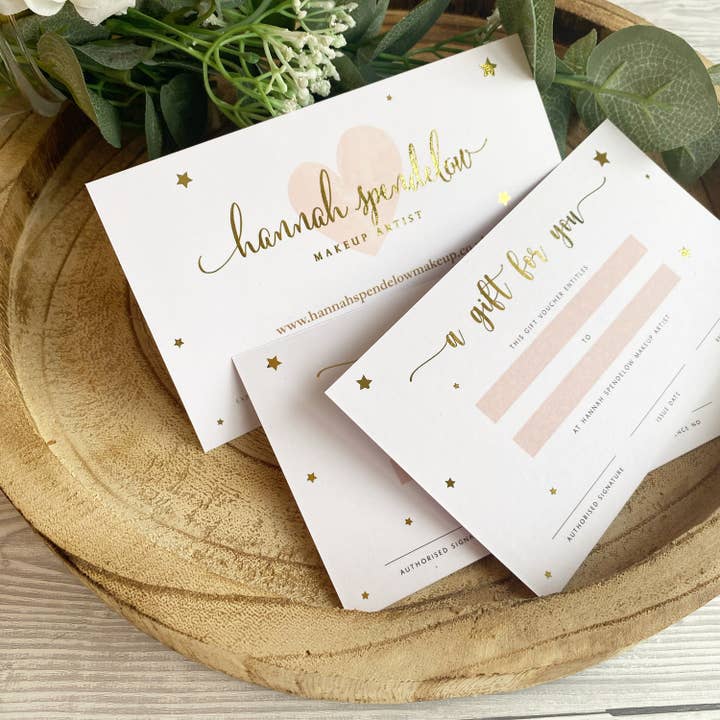 SR Creative Studio - Wholesale Gift Tag - Luxury Metallic Gold Foil Gift Voucher Printing
