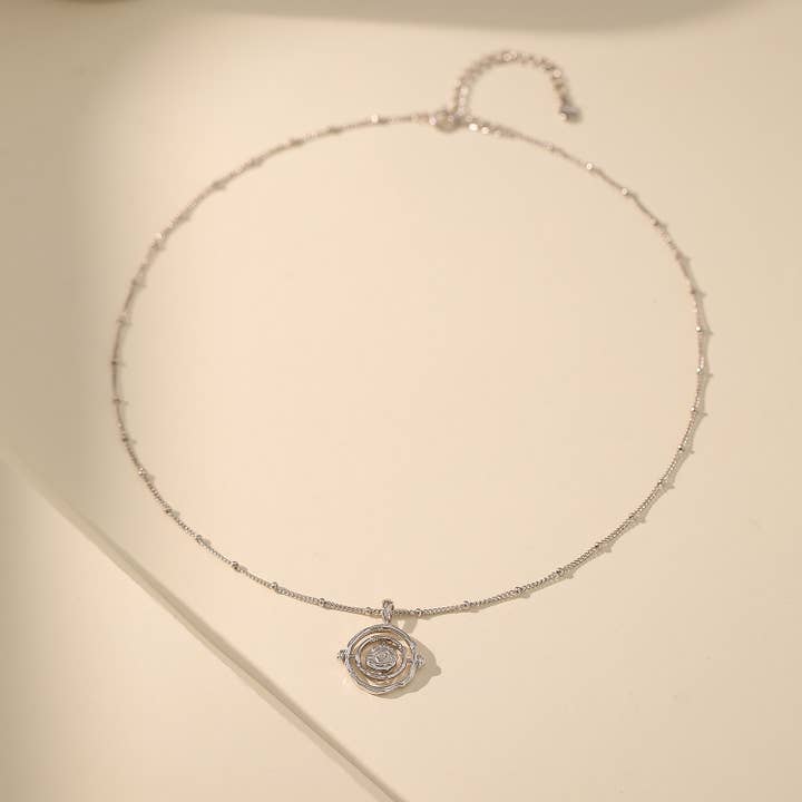 Charming Pendant Choker Necklace-Silver/Yellow Gold for wholesale by La Solana Design