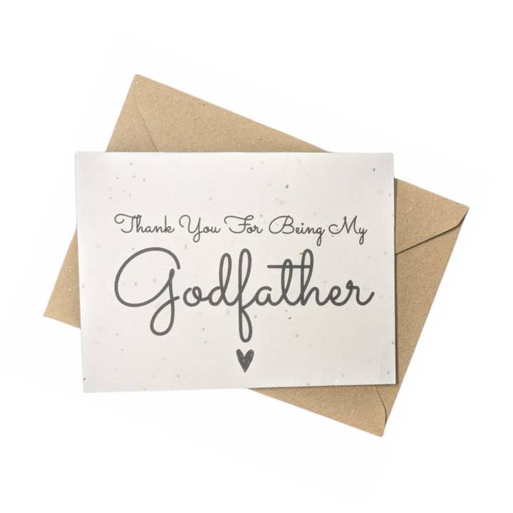 Plantable Thank you for being my God parent card. Thank you. for wholesale by BeeEco Friendly