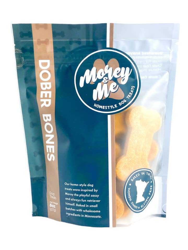 Dober Bones - PB & Pumpkin Dog Treats for wholesale by Morey and Me