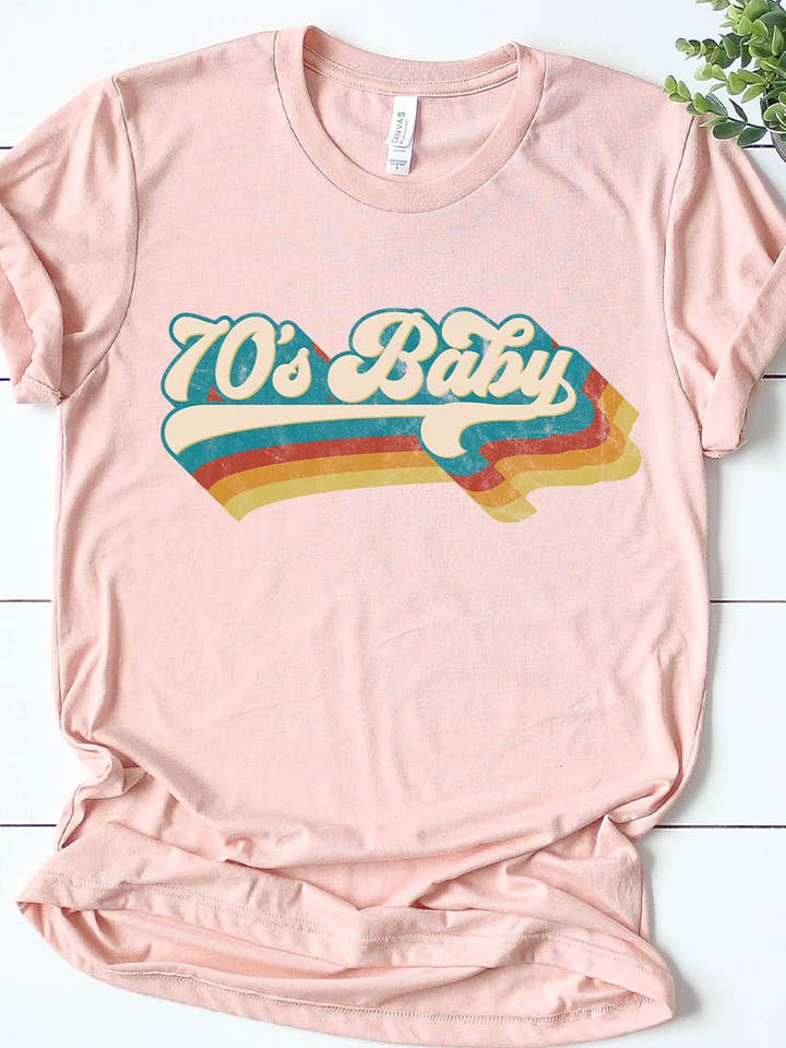 Kissed Apparel - Wholesale Screen Printed T-Shirt - Women's - Retro 70s Baby Graphic Tee3