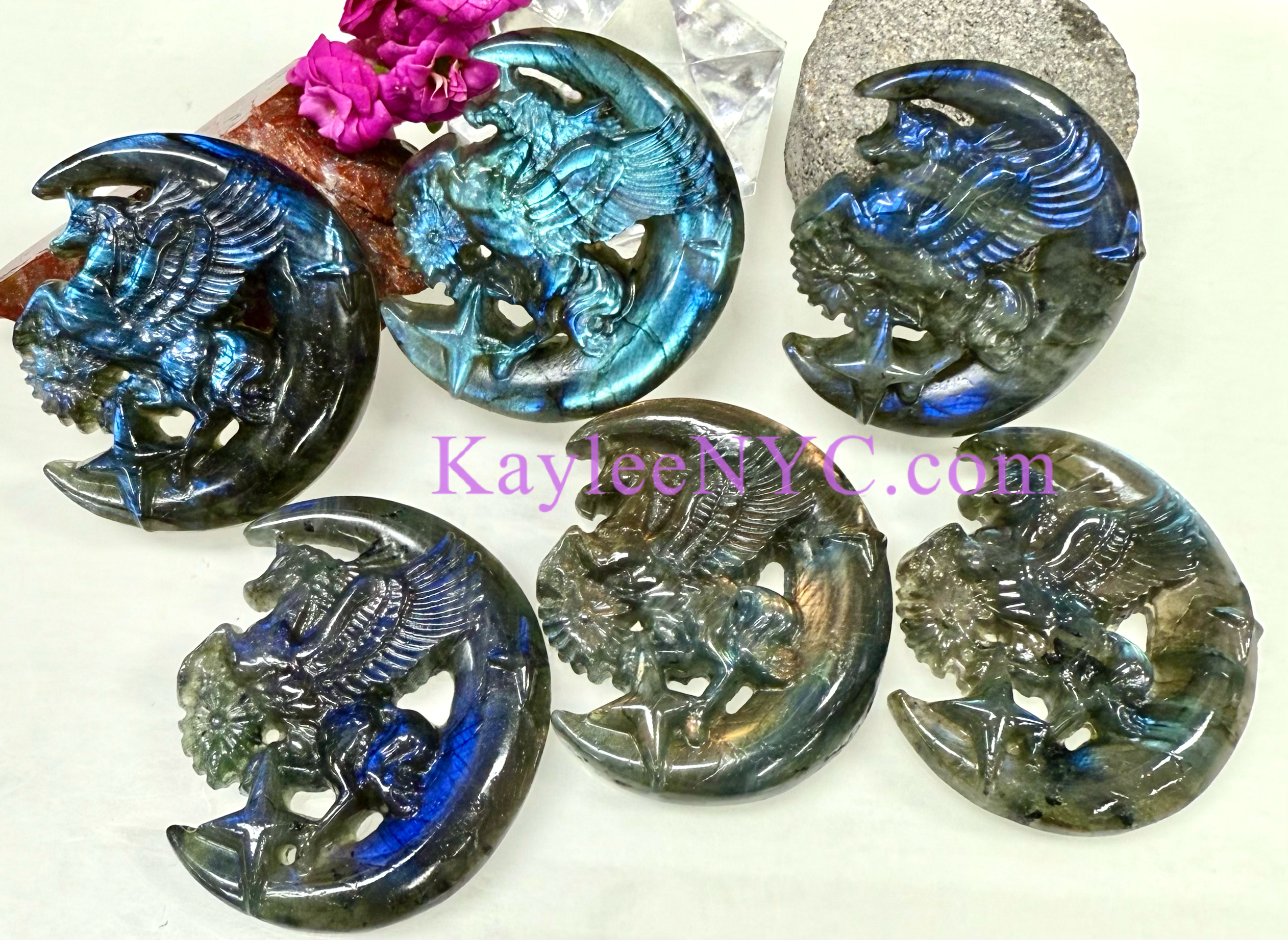 KayleeNYC - Wholesale Spiritual Stone/Crystal - Natural Labradorite Unicorn Moon Crystal Healing4