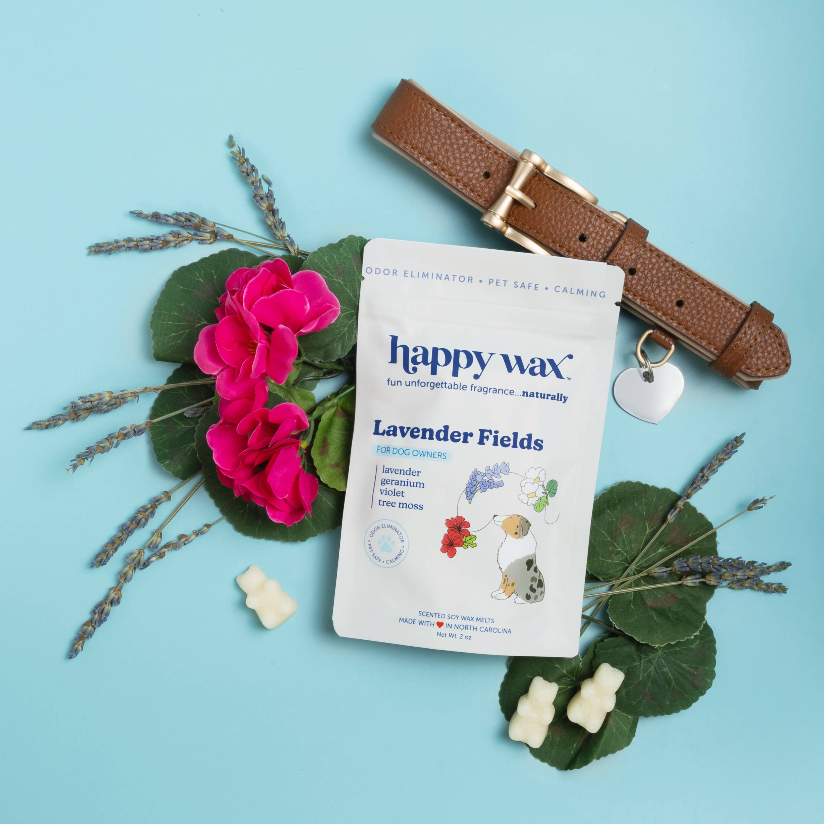 Happy Wax - Vente Spray désodorisant - Cires parfumées pour animaux de compagnie à la lavande pour propriétaires d'animaux (56 g)1