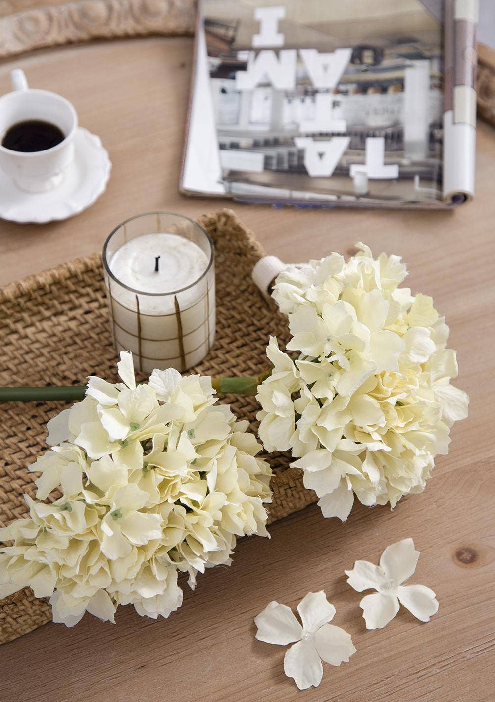 A&B Home Group Inc. - Wholesale Artificial Flowers - Almost Real 14" Hydrangea - Cream4