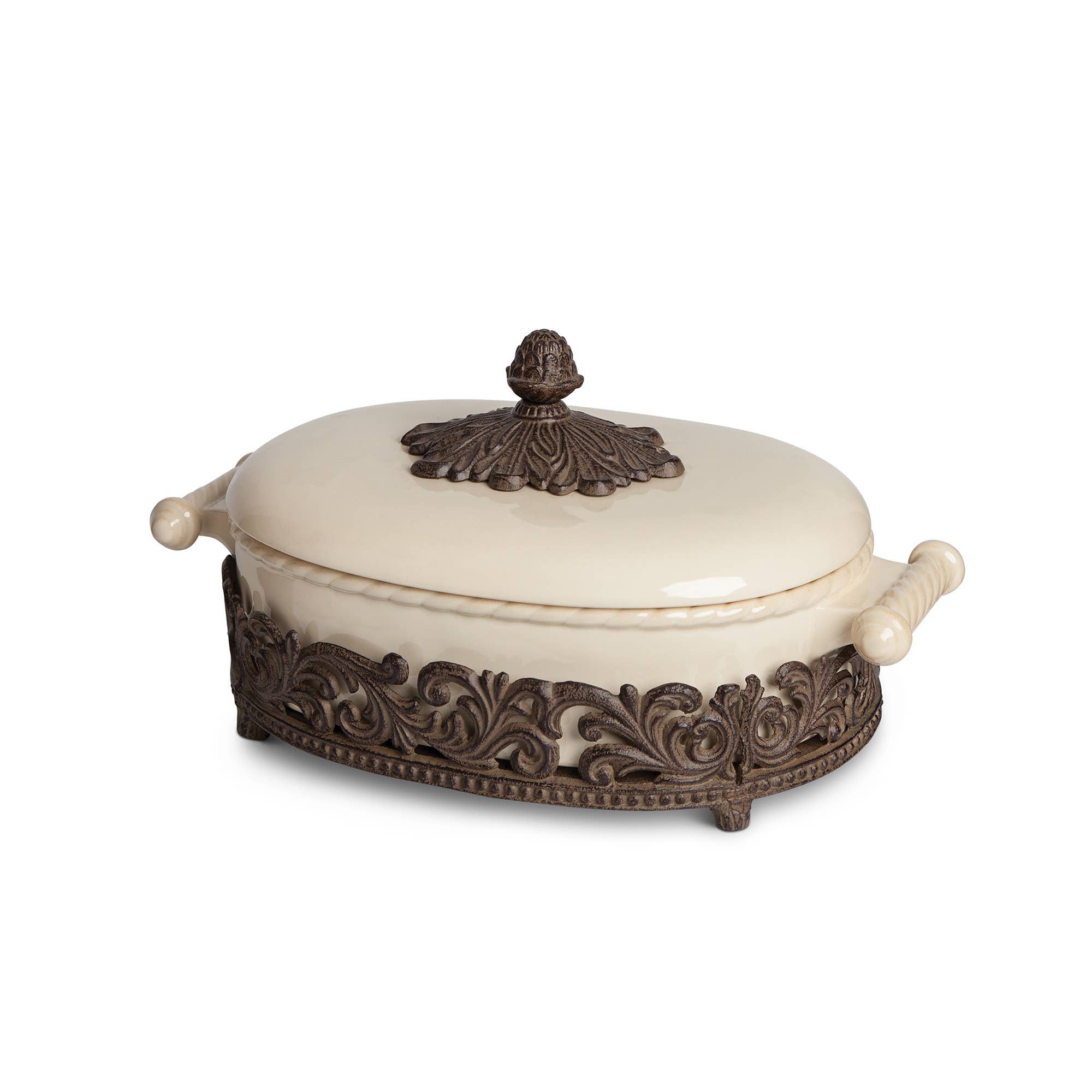 Park Hill Collection - Wholesale Casserole Carrier - Acanthus Stoneware Lidded Casserole Dish1