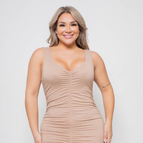 PLUS SIZE TANKJURK MET RUCHES voor wholesale door Curve Market