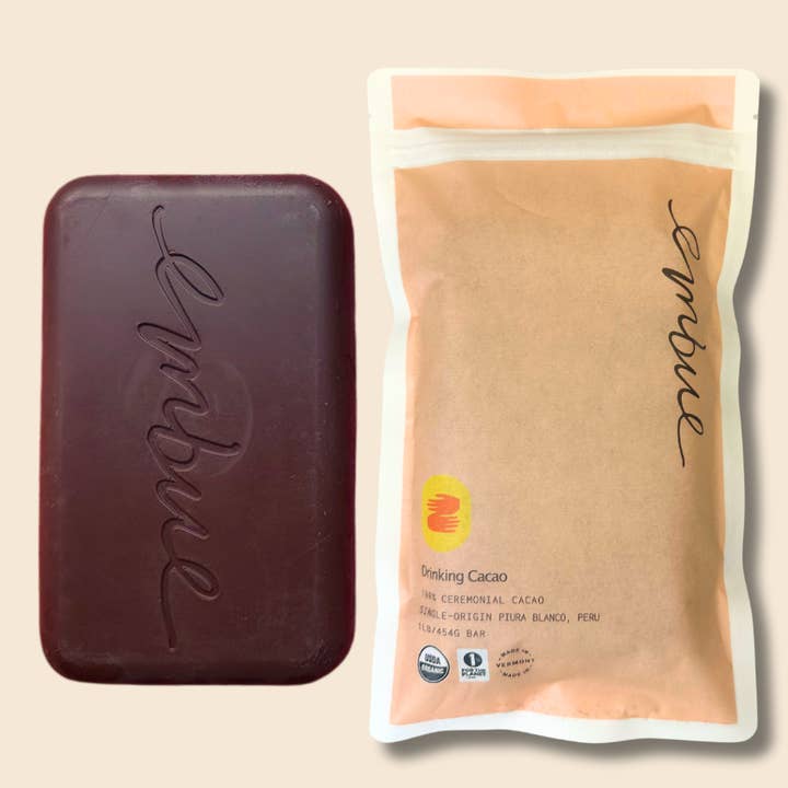 Ceremonial Cacao, Organic, 100% Zorzal, 1lb Bar for wholesale by embue cacao