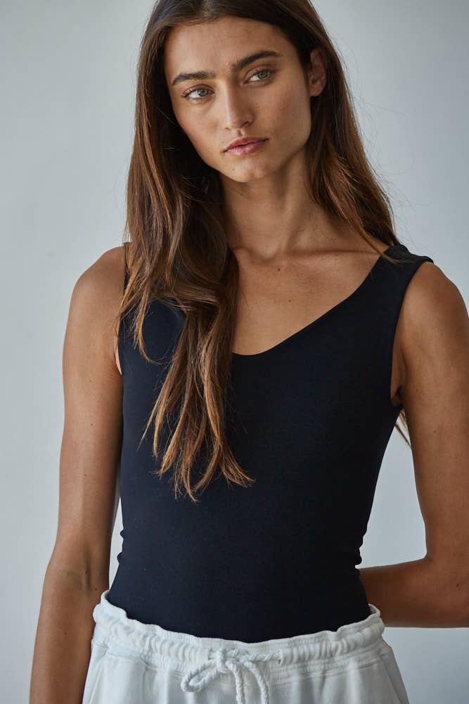 By Together - Vendita all'ingrosso Body - Donna - S1088 | Body senza maniche con scollo a V senza cuciture a doppio strato0