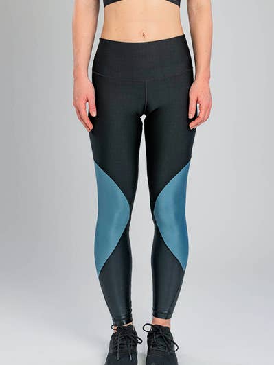 INSIGNIA BLUE SHINE COLOR-BLOCK LEGGING for wholesale by Activefit