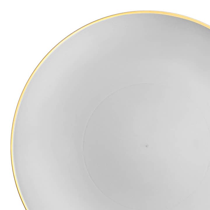 10.25" Gray with Gold Plastic Dinner Plates - 120 pcs for wholesale by Smarty had a Party