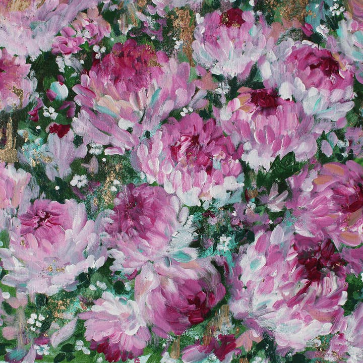 glad you're here co - Wholesale Painting/Drawing - Original Acrylic Painting on 16x20 Canvas with Gold Flecks • Pink Floral Abstract Wall Art • Modern Flower Artwork for Home Decor2