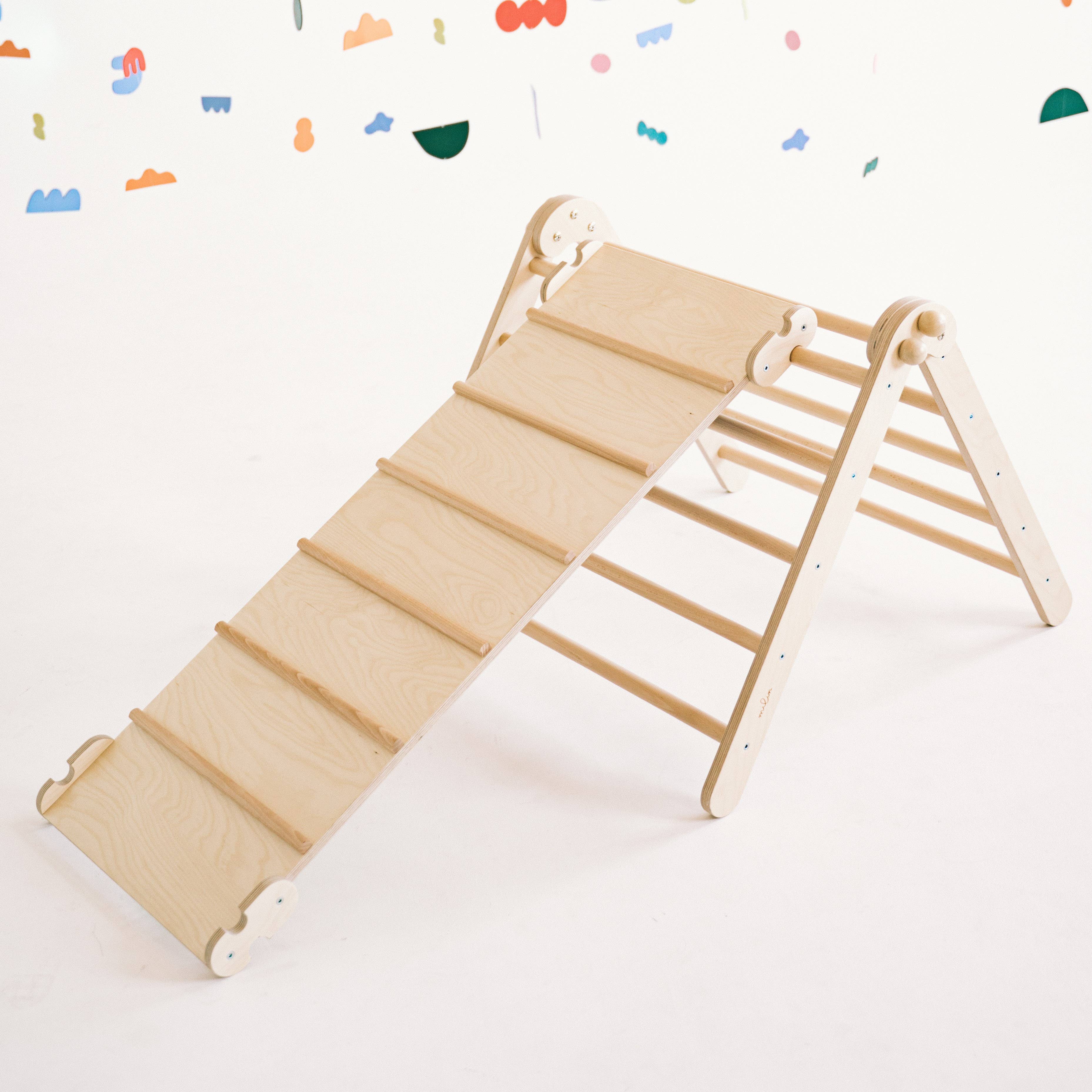 milin - Wholesale Wood Toy - Kids - Ramp and Slide perfect for climbing triangle5