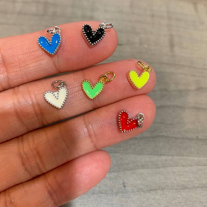BestBeads&Beyond - Wholesale Individual Charm/Pendant - Cute Enamel heart charm ,SKU#Z4101