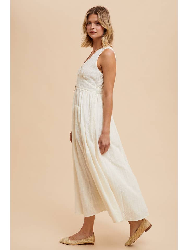 In Loom – Großhandel Kleid – Damen – ÄRMELLOSES KLEID AUS BAUMWOLLE MIT ÖSEN4