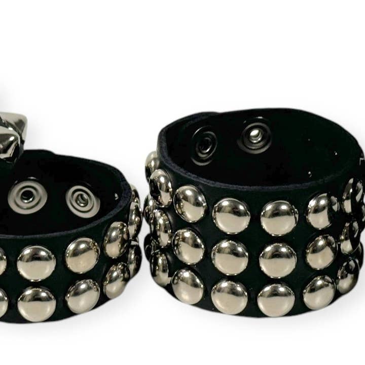 GRAND BRACELET CONIQUE À CLOUS ROND 1/2" pour la vente par Funk Plus