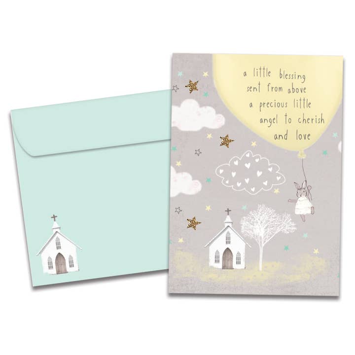 A Little Blessing Baptism SKU 22082 for wholesale by Tree-Free Greetings