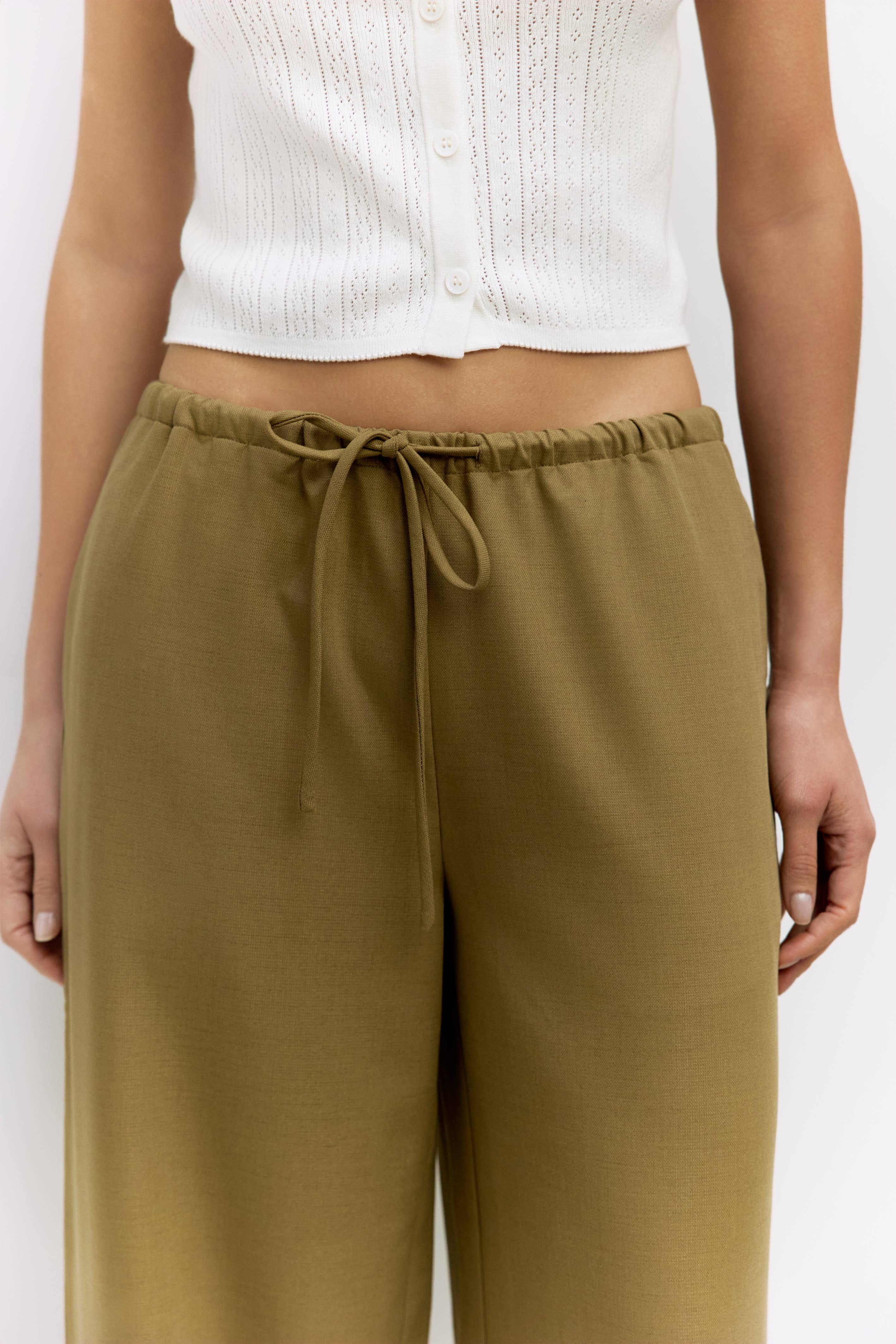 MOD REF - Wholesale Pants - Women's - The Vera Pants | Drawstring Wide Leg Pants4