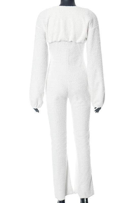 WHITE sweater top and jumpsuit set for wholesale on Faire6