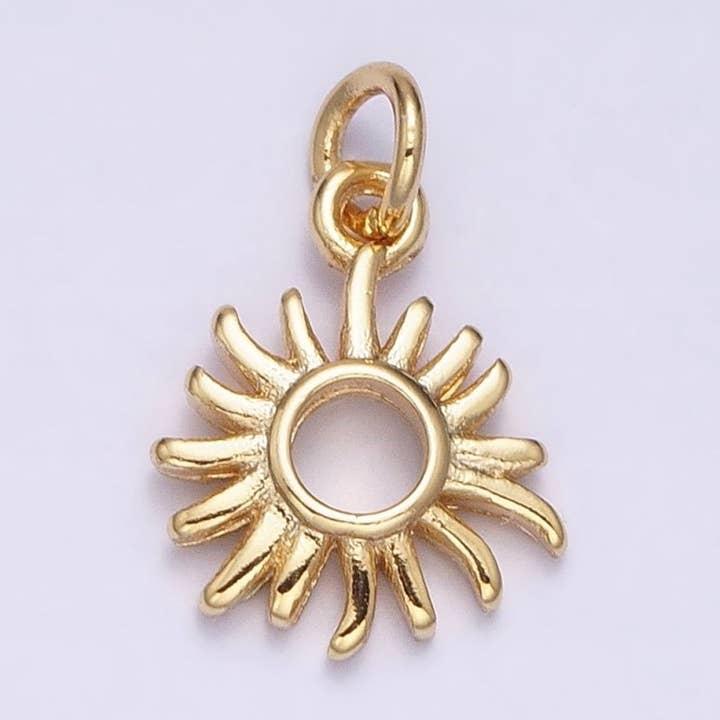 16K Gold Filled Mini Celestial Sun Open Add-On Charm | AC1149 for wholesale by Aim Eternal
