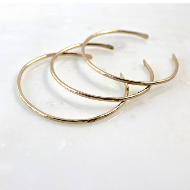 Hammered cuff bracelet for wholesale by Emily Gibbons Jewelry