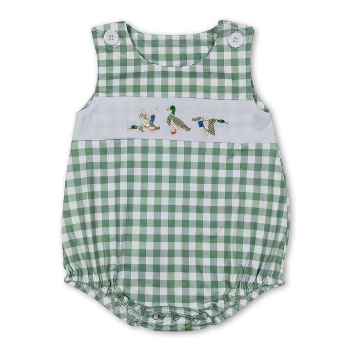 Yawoo Garments - Wholesale Bodysuit (Non-Footed) - Baby - Green plaid sleeveless duck baby boys summer romper0