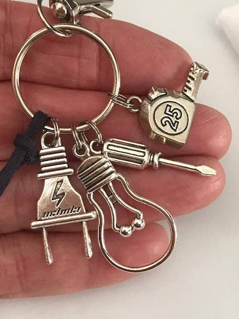 Miss DJ Angel - Wholesale Keychain - Unisex - Electrician keychain, gift for electrician man, electricity bulb charm, personalized craftsman trade keychain, meter pendant2