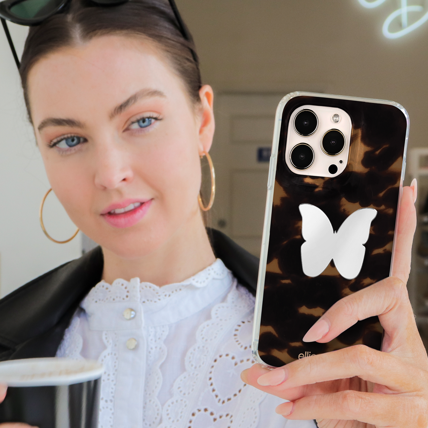 Ellie Rose - Wholesale Phone & Laptop Stickers - Stick-On Mirror Phone Decal - Butterfly3