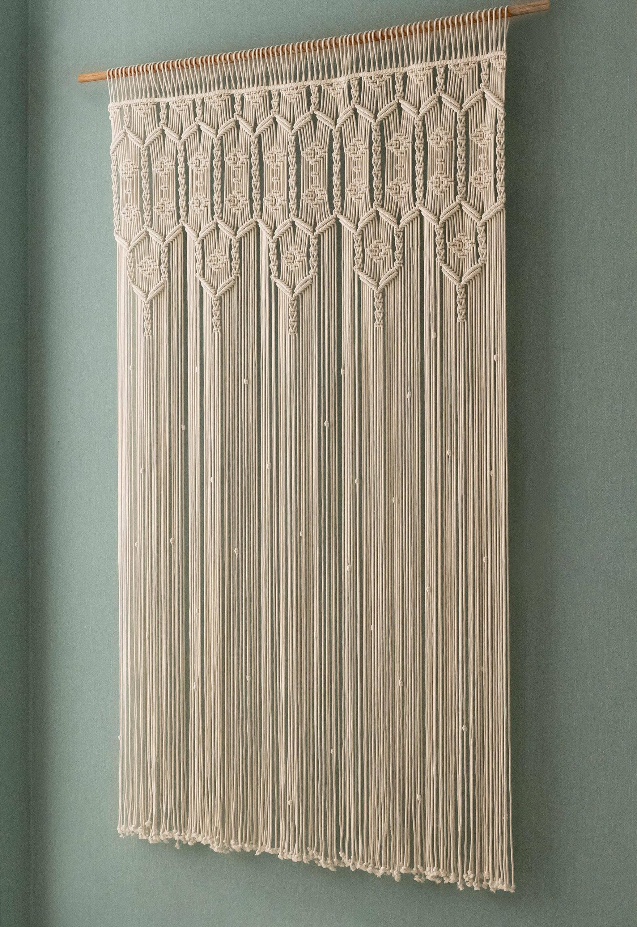 HeartCrafted - Venta al por mayor Cortinas - Cortina de macramé para decoración del hogar C294