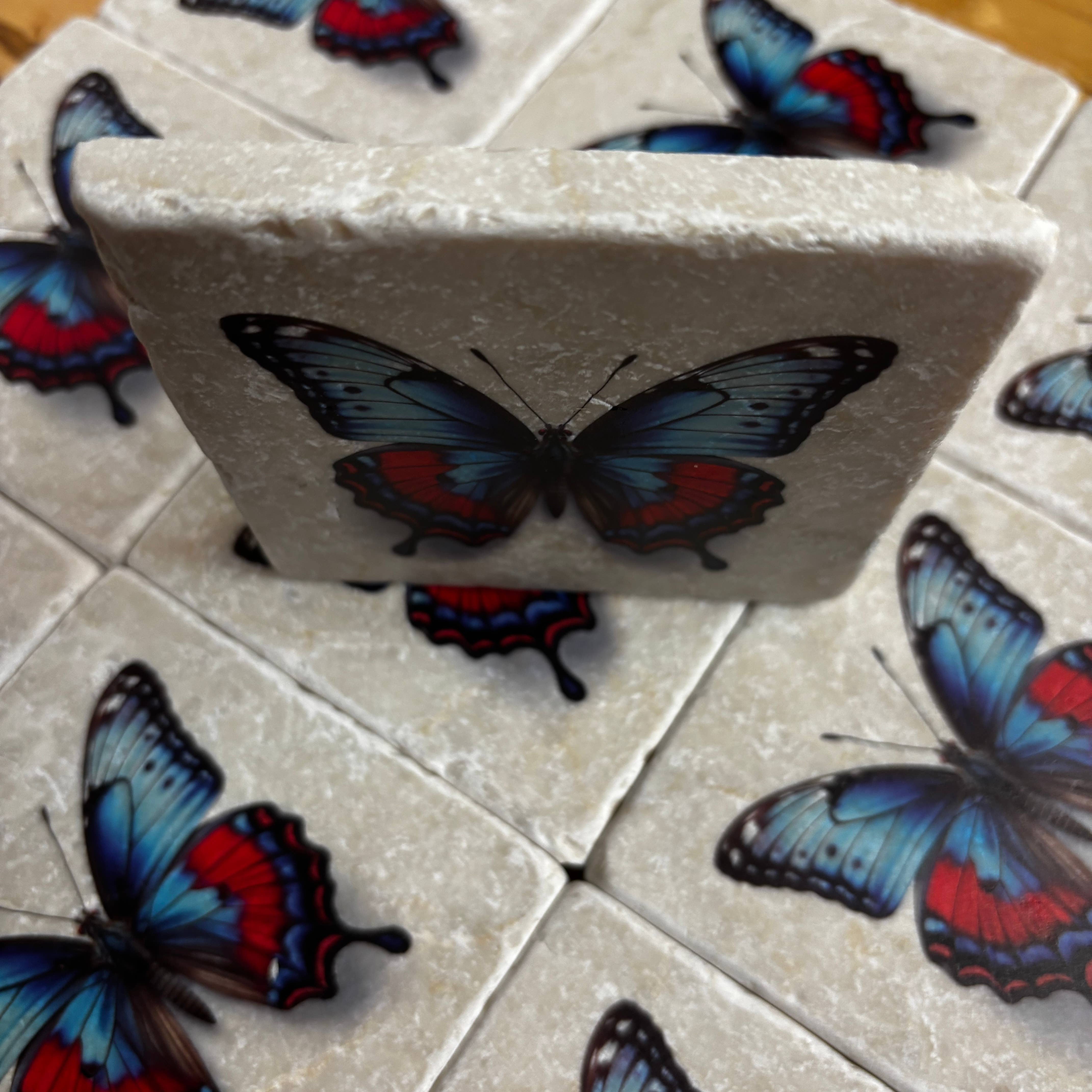 Henri Banks - Creative Gifts - Wholesale Decorative Tabletop Object - Butterfly on marble tile3