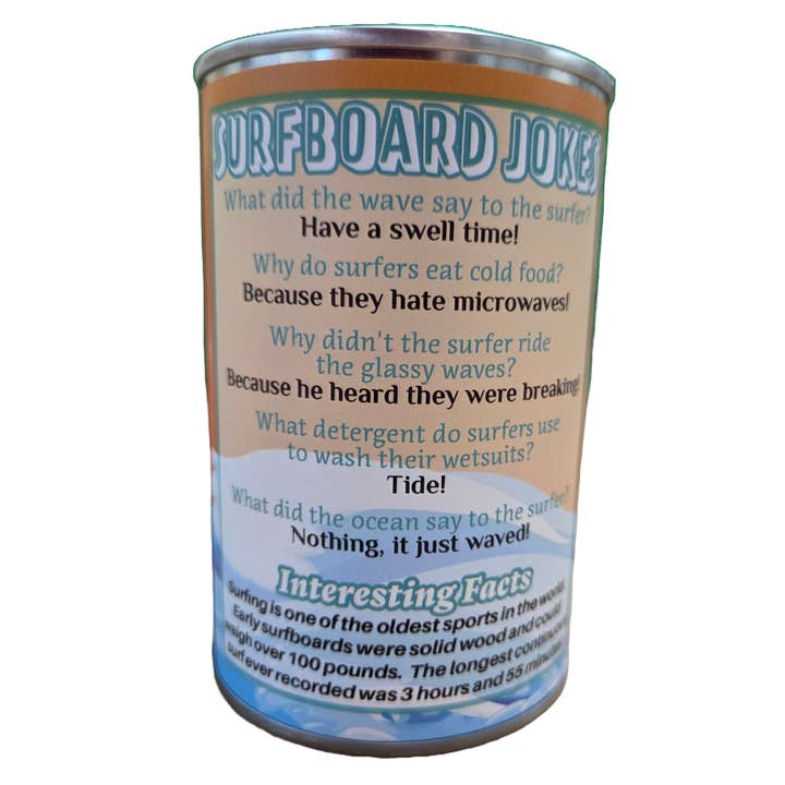 Canned Gifts - Wholesale Stuffed/Plush Toy - Kids & Baby - Canned Surfboard | Surfing Gift | Plush in Can w/Jokes2