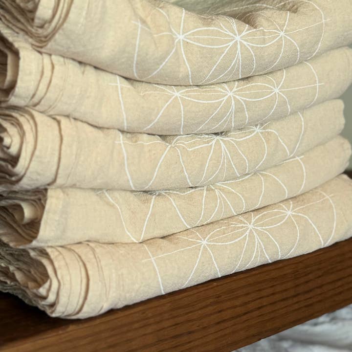 Crystal Grids - Wholesale Meditation Supplies - Seed of Life white ink, Crystal Grid Cloth, Alter Cloth19