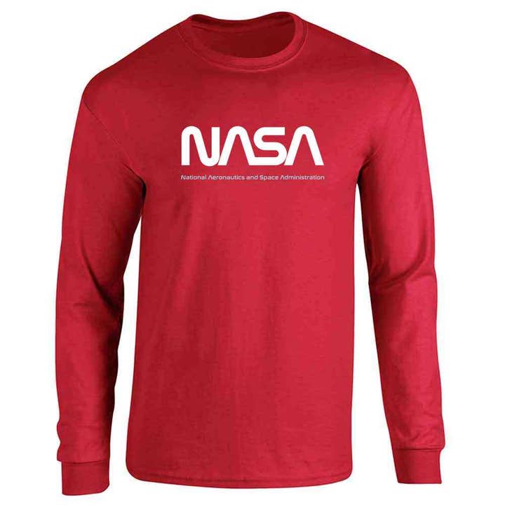 Pop Threads - Wholesale Screen printed t-shirt – unisex - NASA Approved Worm Logo Graphic Tees Long Sleeve1